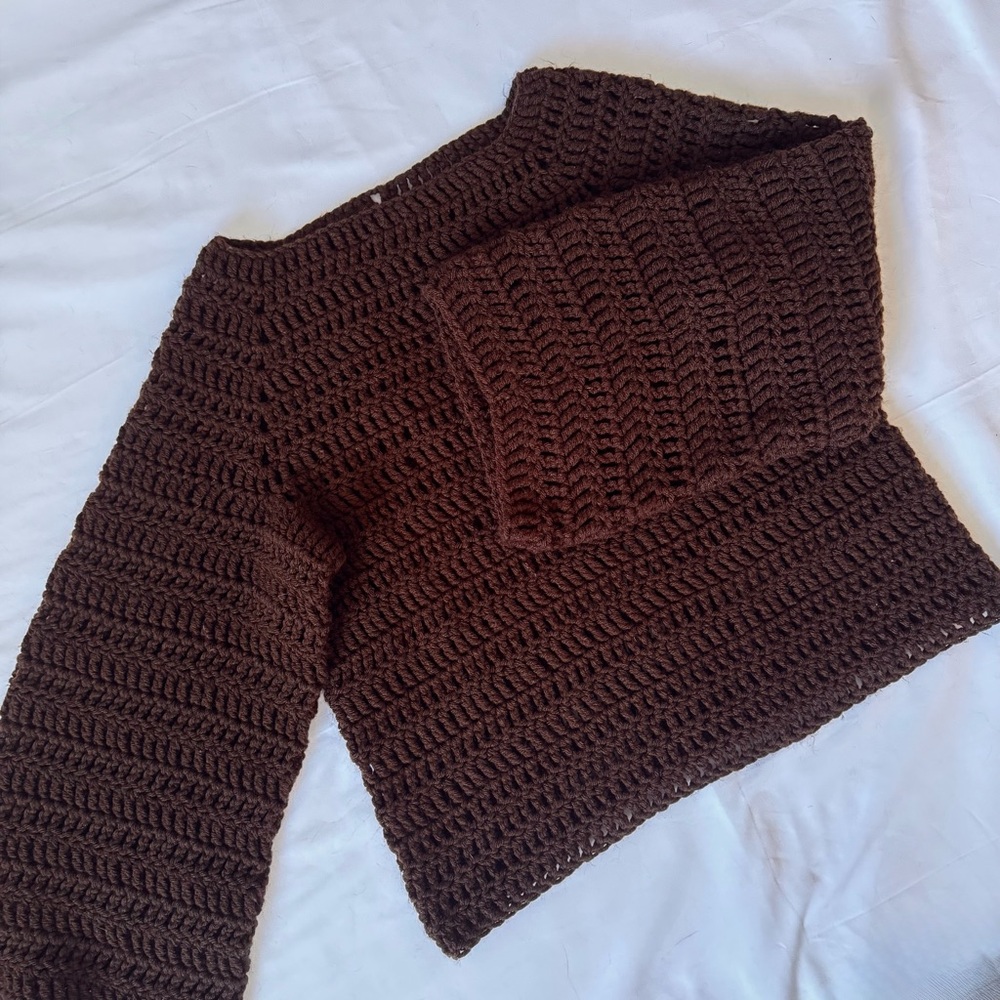 Cozy Brown Crochet Sweater